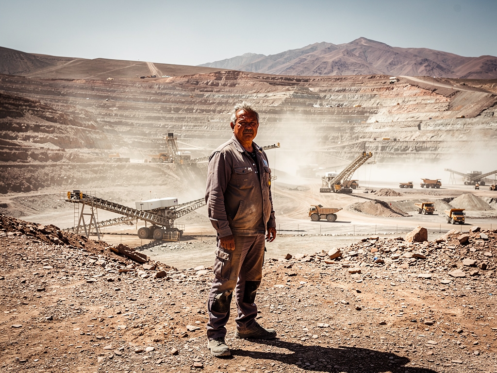 Hombre trabajador del norte de Chile al aire libre